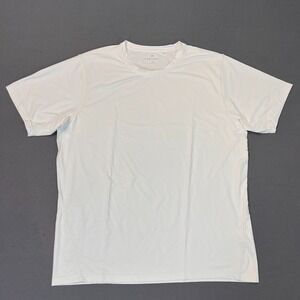 Greyson Mens Size Lg Short Sleeve‎ White Shirt Golf Sport Nylon Wolf Logo Light